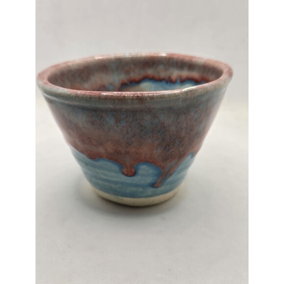 Lisa Howe Studio Pottery Blue Turquoise Drip Glaze Dish - Picture 3 of 10